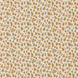 Algodón estampado KARLI Ocre / Rosa